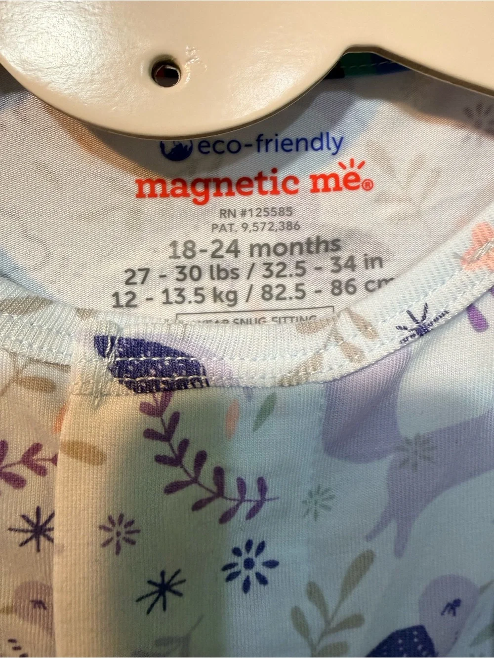 Magnetic Me Pastel Floral & Woodland Baby Pajamas — Purple, Blue, Cream
